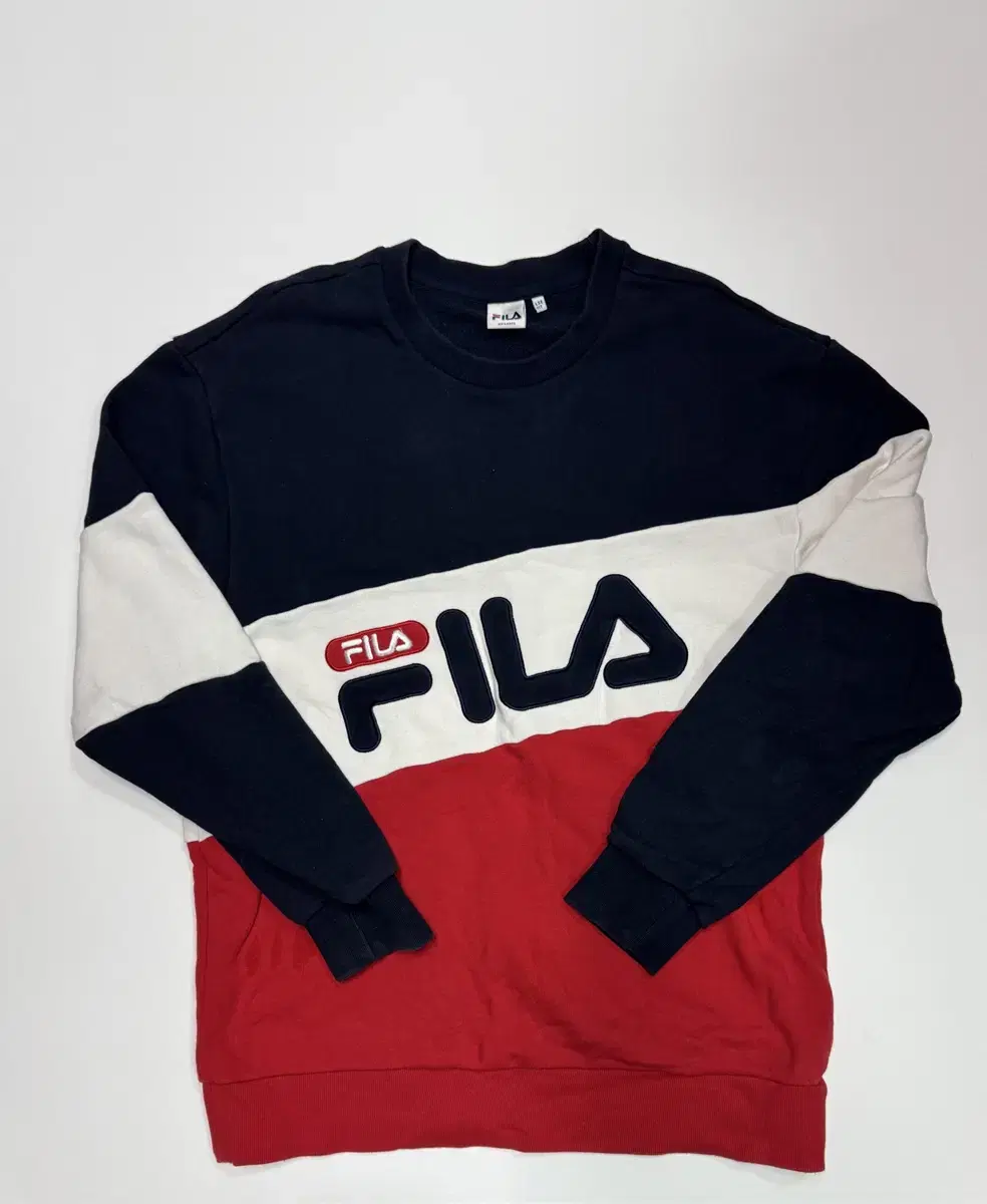 휠라 FILA 올드스쿨 배색 맨투맨 2XL