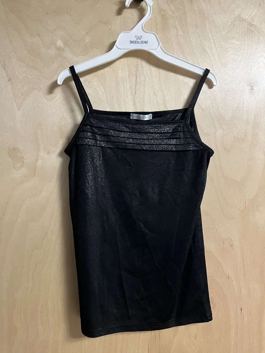 Vintage black glitter pearl tank top