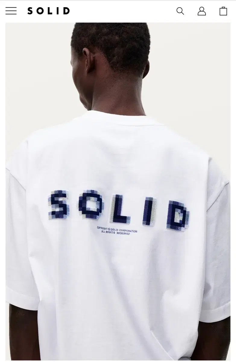 Solid Homme White Pixel Back Logo T-Shirt Size 50