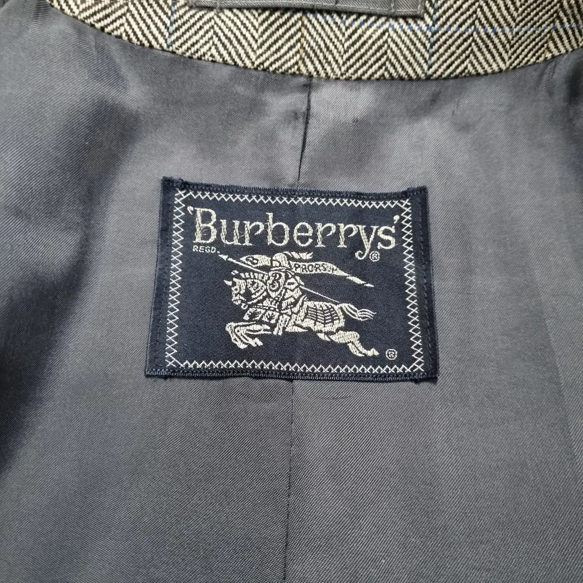 빈티지 버버리 헤링본 캐시미어 발마칸 코트 - 100   burberry