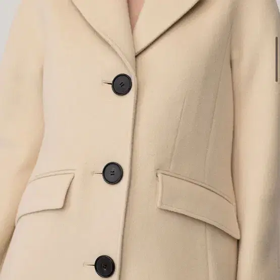 킨더살몬 Fine Wool Shaped Coat Cream