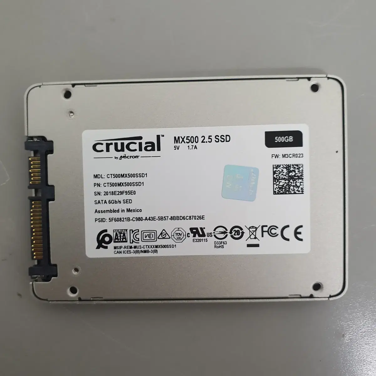 [무료배송] 중고 마이크론 MX500 SATA SSD 500GB