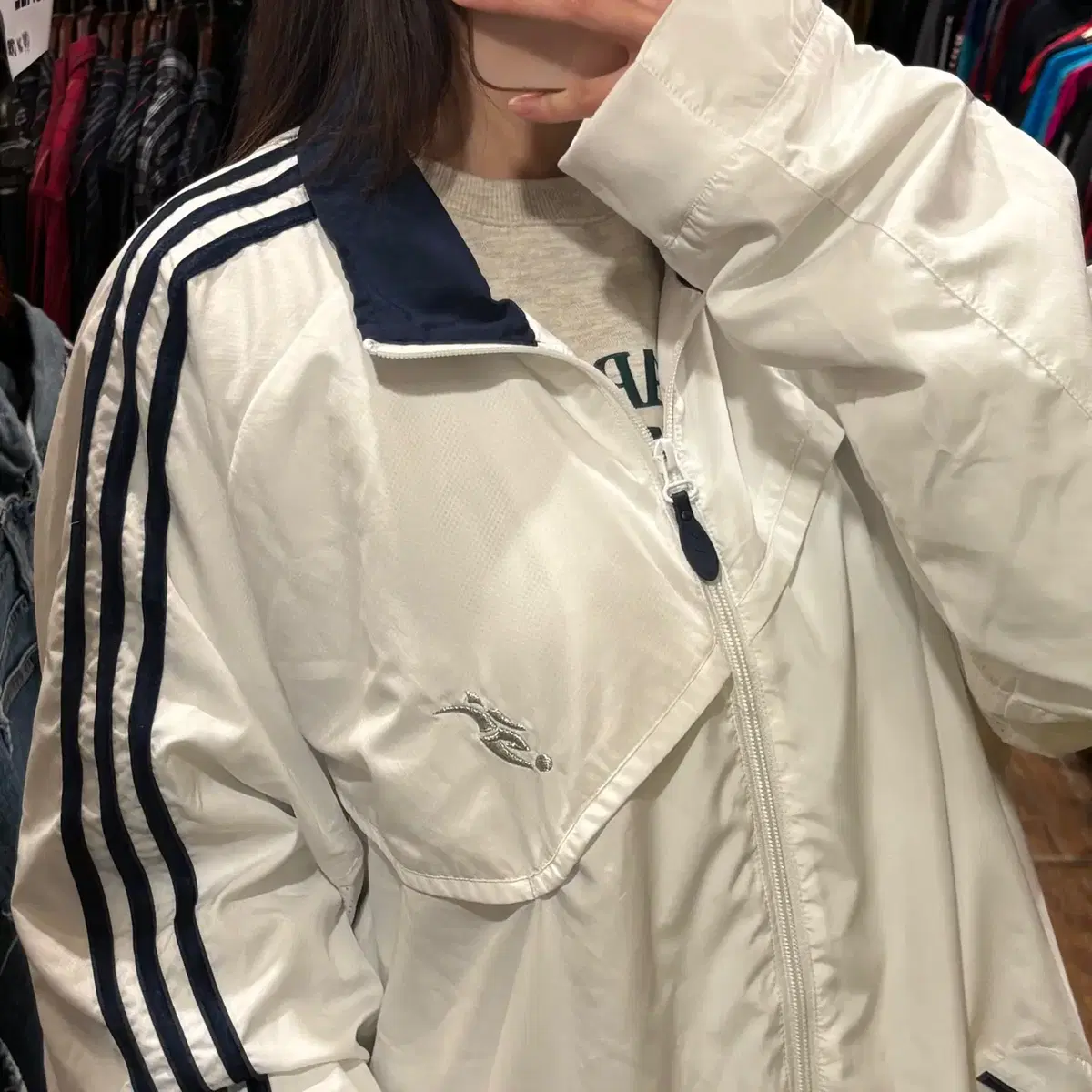 [HI] ADIDAS 아디다스 바람막이 화이트 2XL