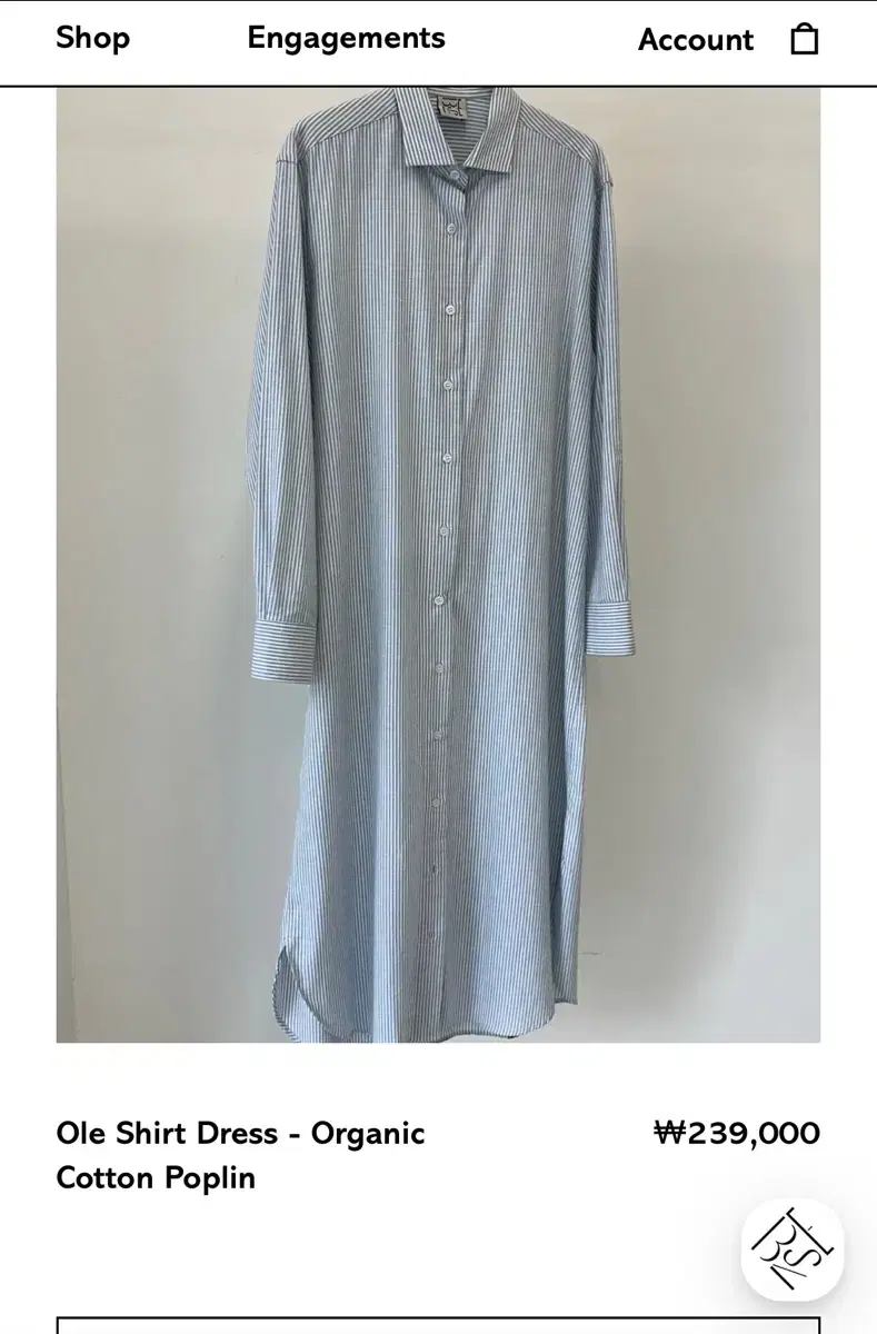 베이스레인지 ole shirt dress xs