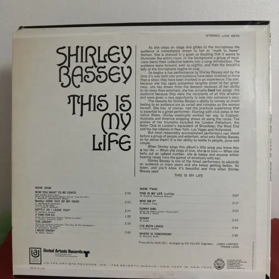 Shirley Bassey - This Is My Life(LP)