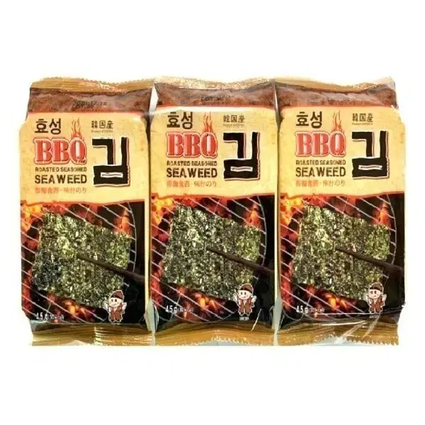 더욱 맛있는 숯불구이맛 도시락김 BBQ김 4.5gx72봉(1박스)/재래김