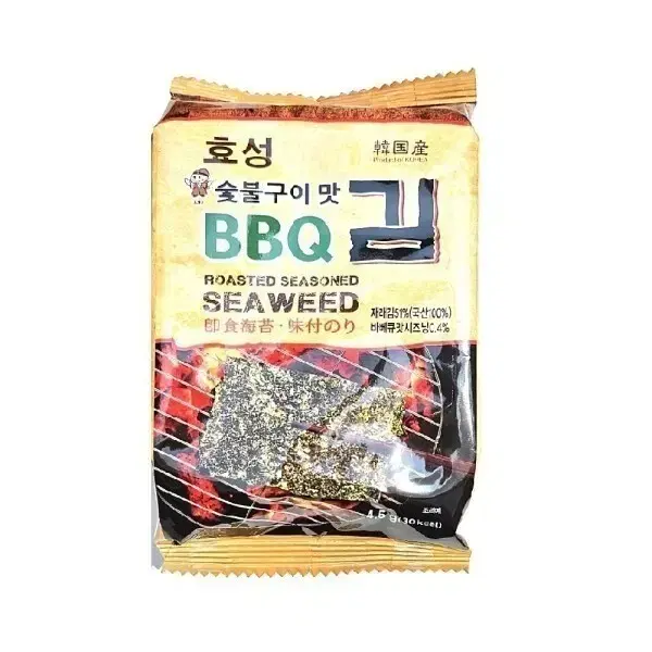 더욱 맛있는 숯불구이맛 도시락김 BBQ김 4.5gx72봉(1박스)/재래김