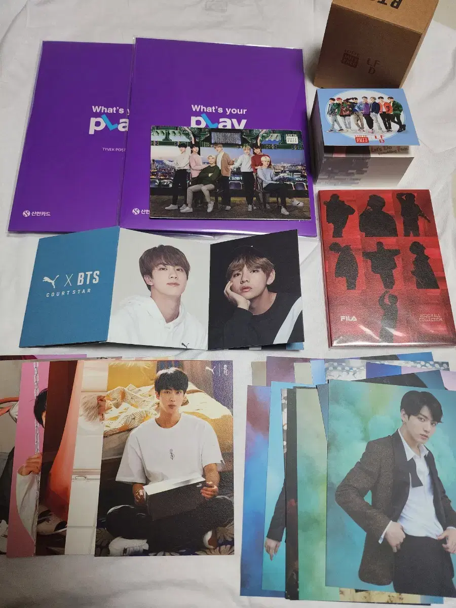 bts, postcard, poster, and memo pad