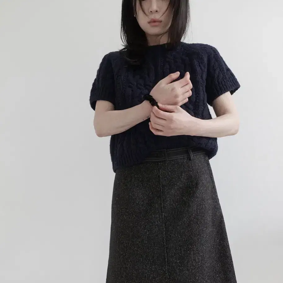 [새상품] 모크 m.o.k wool grain skirt M