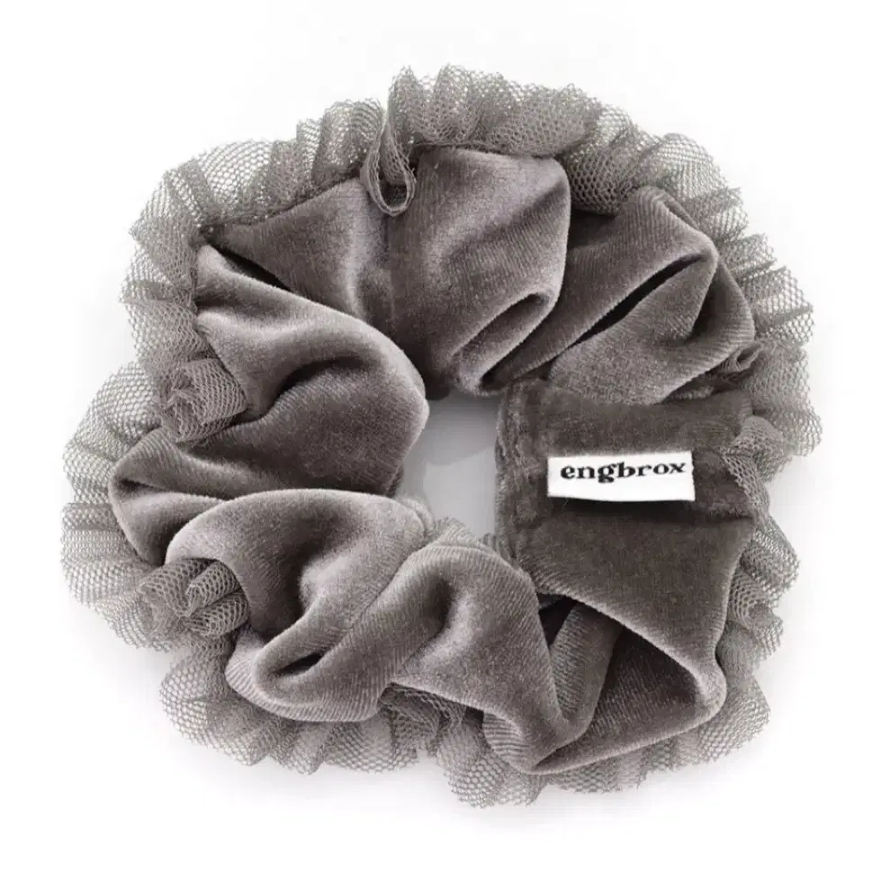 앵브록스 벨벳 스크런치 velvet lace scrunchie_gray