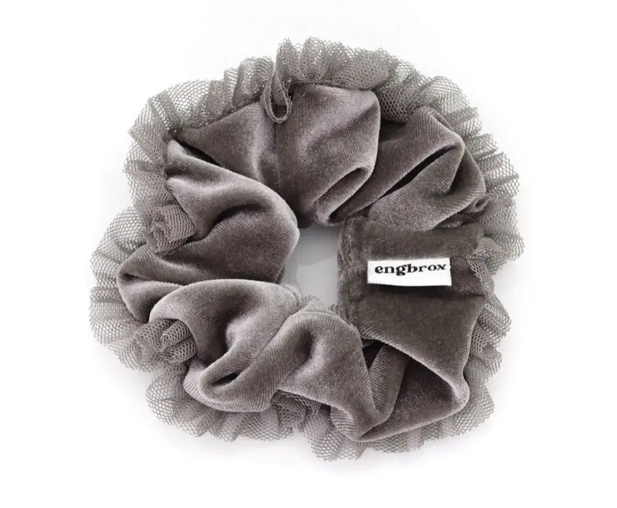 앵브록스 벨벳 스크런치 velvet lace scrunchie_gray