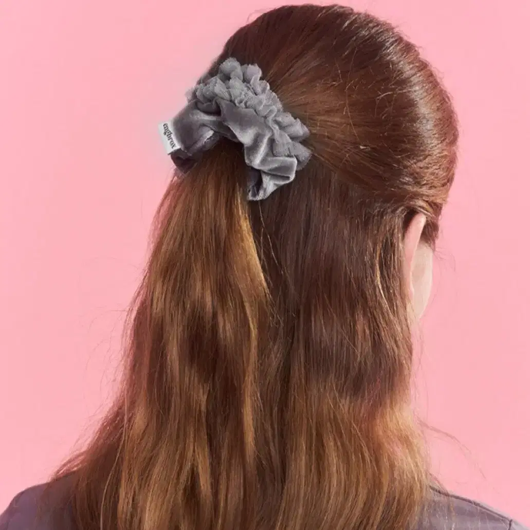 앵브록스 벨벳 스크런치 velvet lace scrunchie_gray