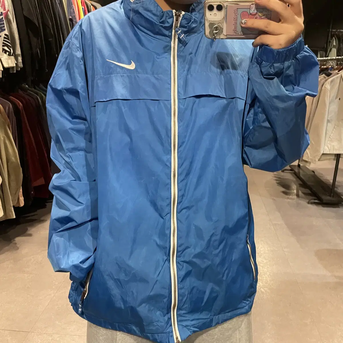 (373) NIKE 나이키 스우시 배색 바람막이 자켓