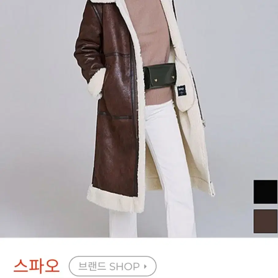 SPAO 스파오 에코 롱 무스탕 M