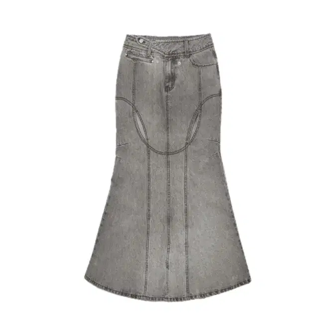 ojos Mermaid Slit Denim Skirt grey