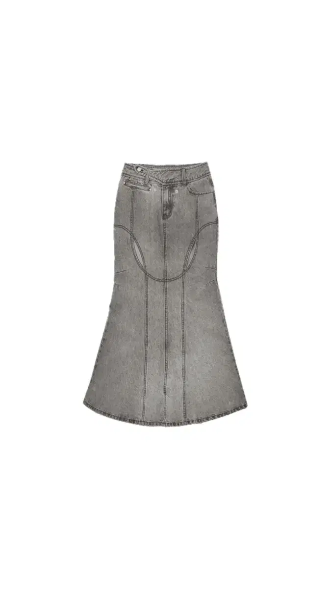 ojos Mermaid Slit Denim Skirt grey