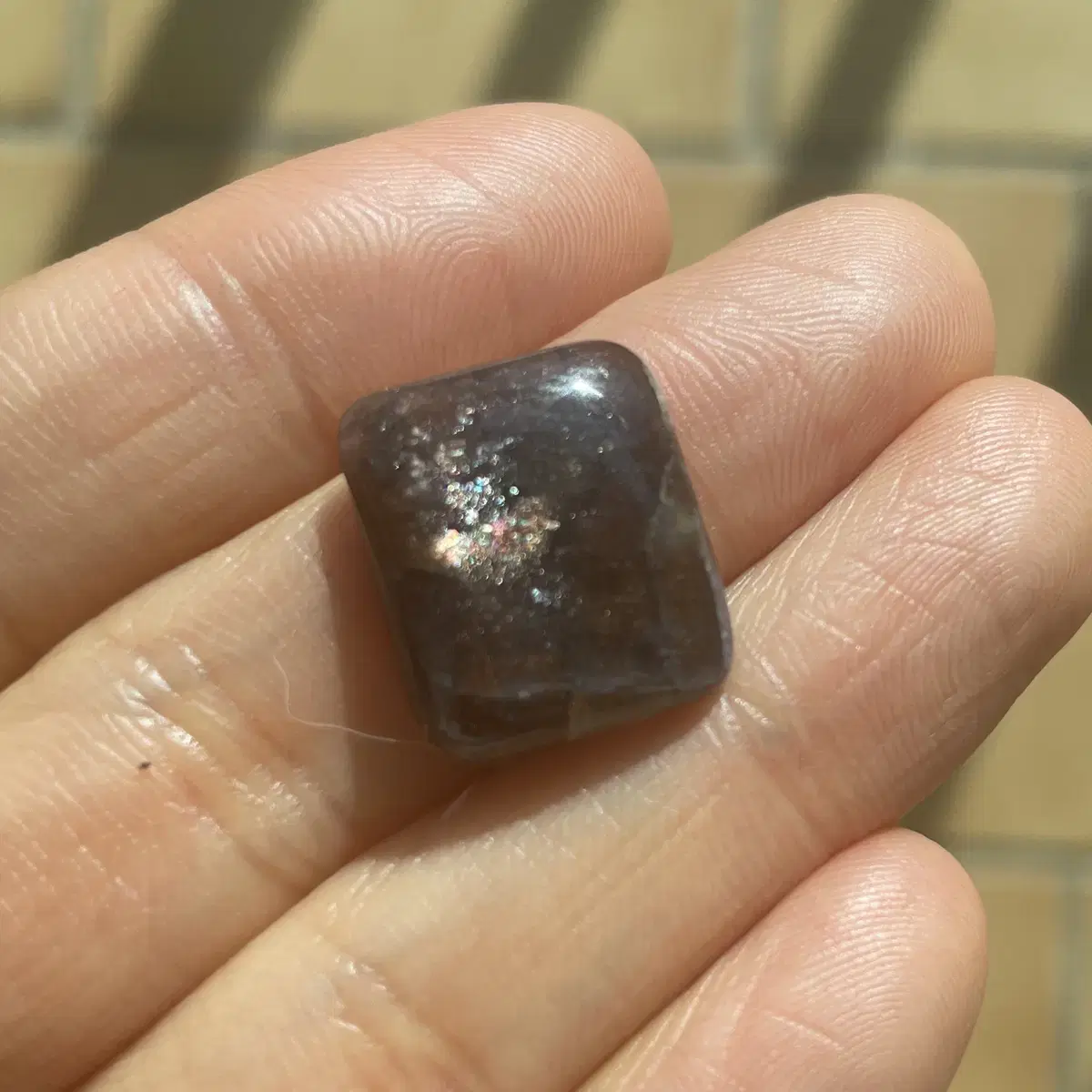 Mini iolite sunstone cabochon