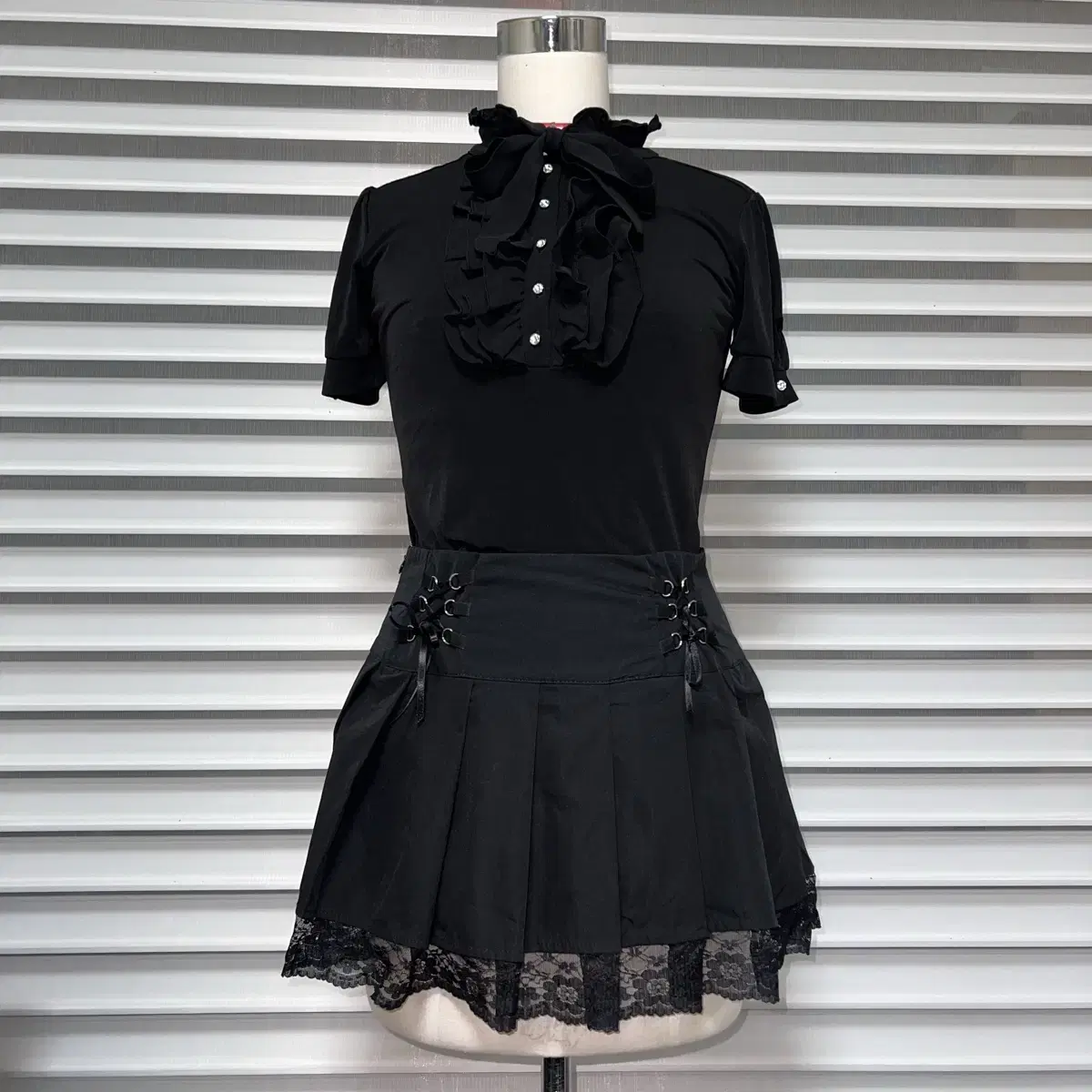 Black Lace Corset Gothic Skirt 고스 고딕 공겜