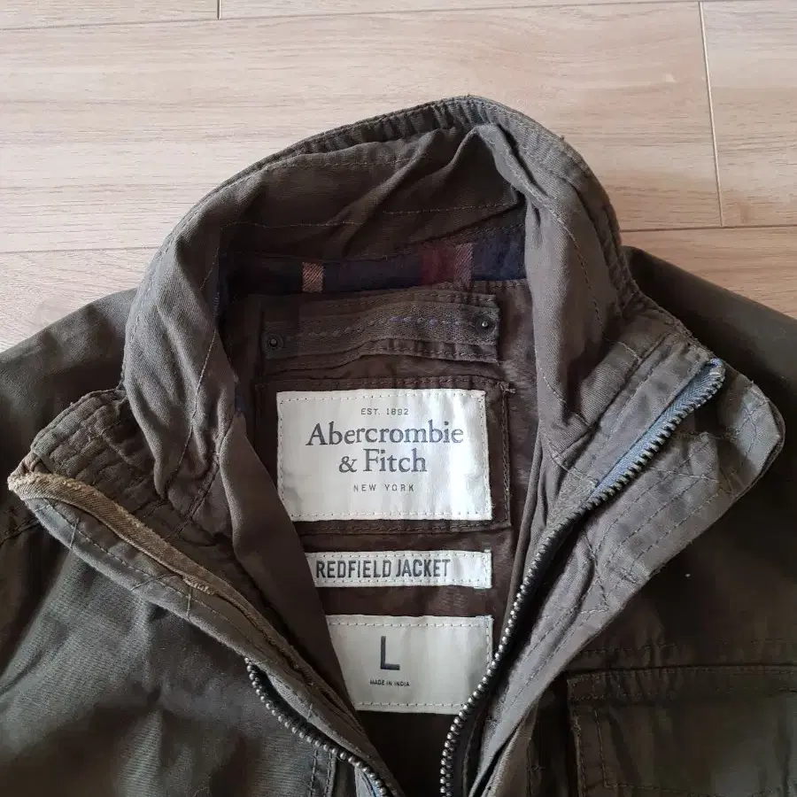 아베크롬비 Abercrombie 레드필드 밀리터리 체크안감 야상자켓 L