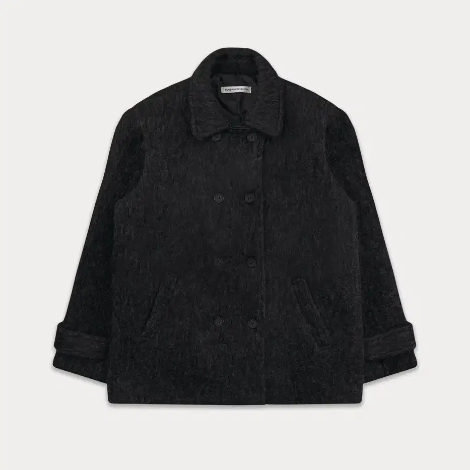 썸웨어버터 hairy wool half coat 차콜색상