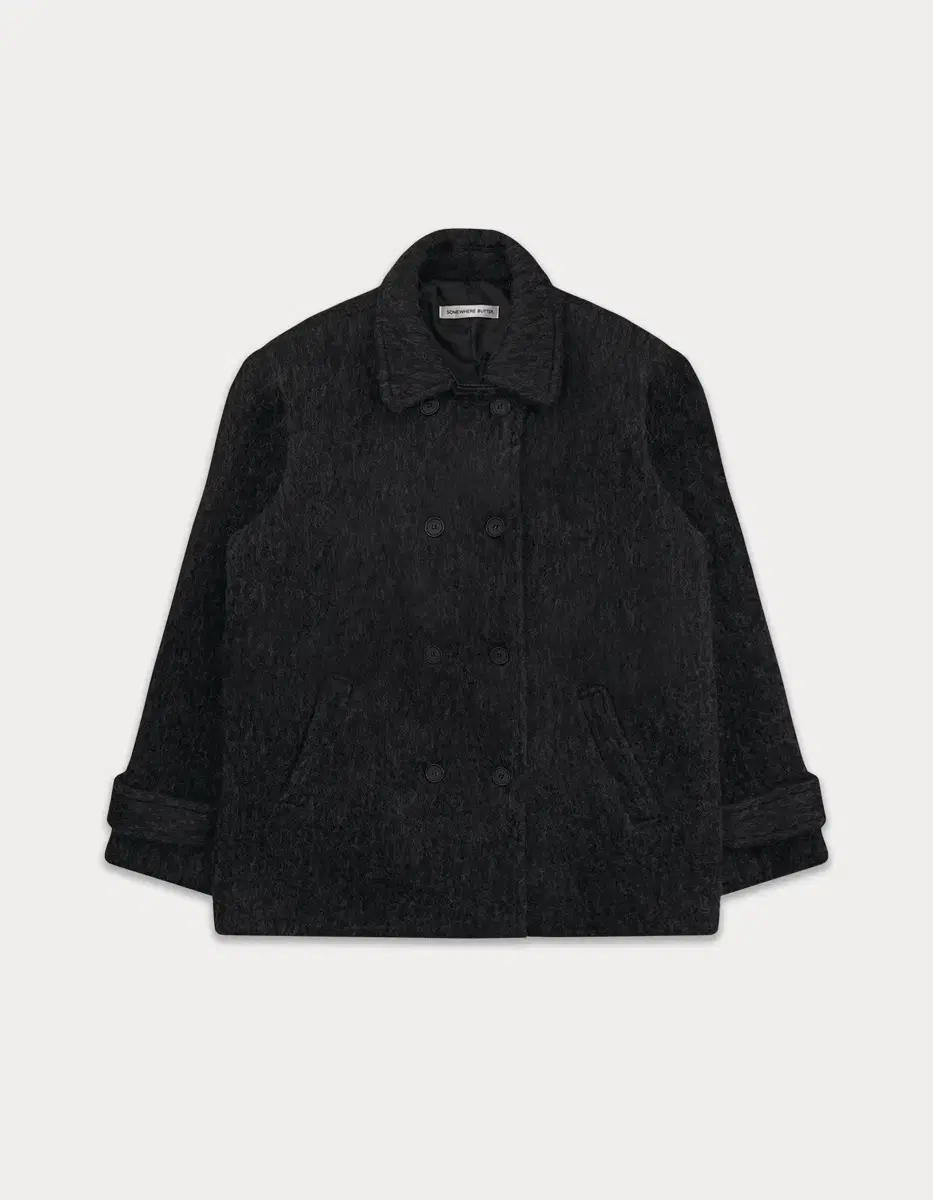 썸웨어버터 hairy wool half coat 차콜색상