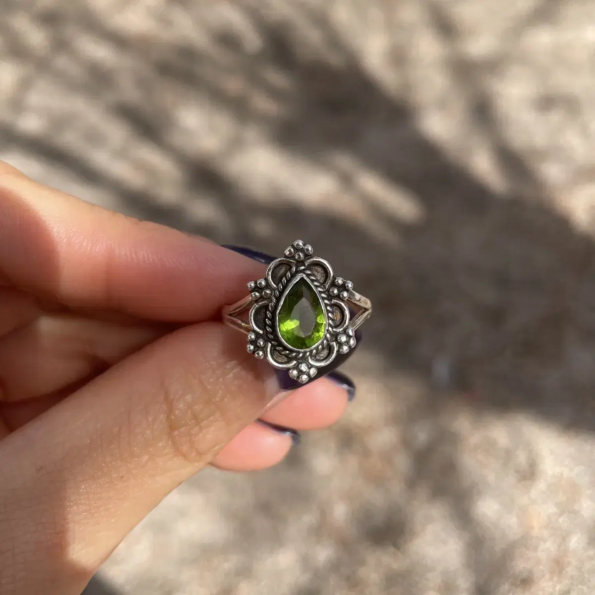 Sterling silver peridot ring