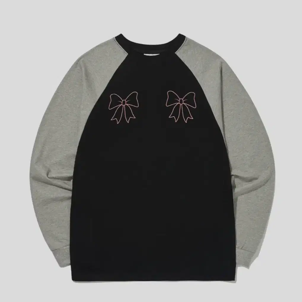 에이프릴에잇 RIBBON Raglan L/S Tee 그레이블랙