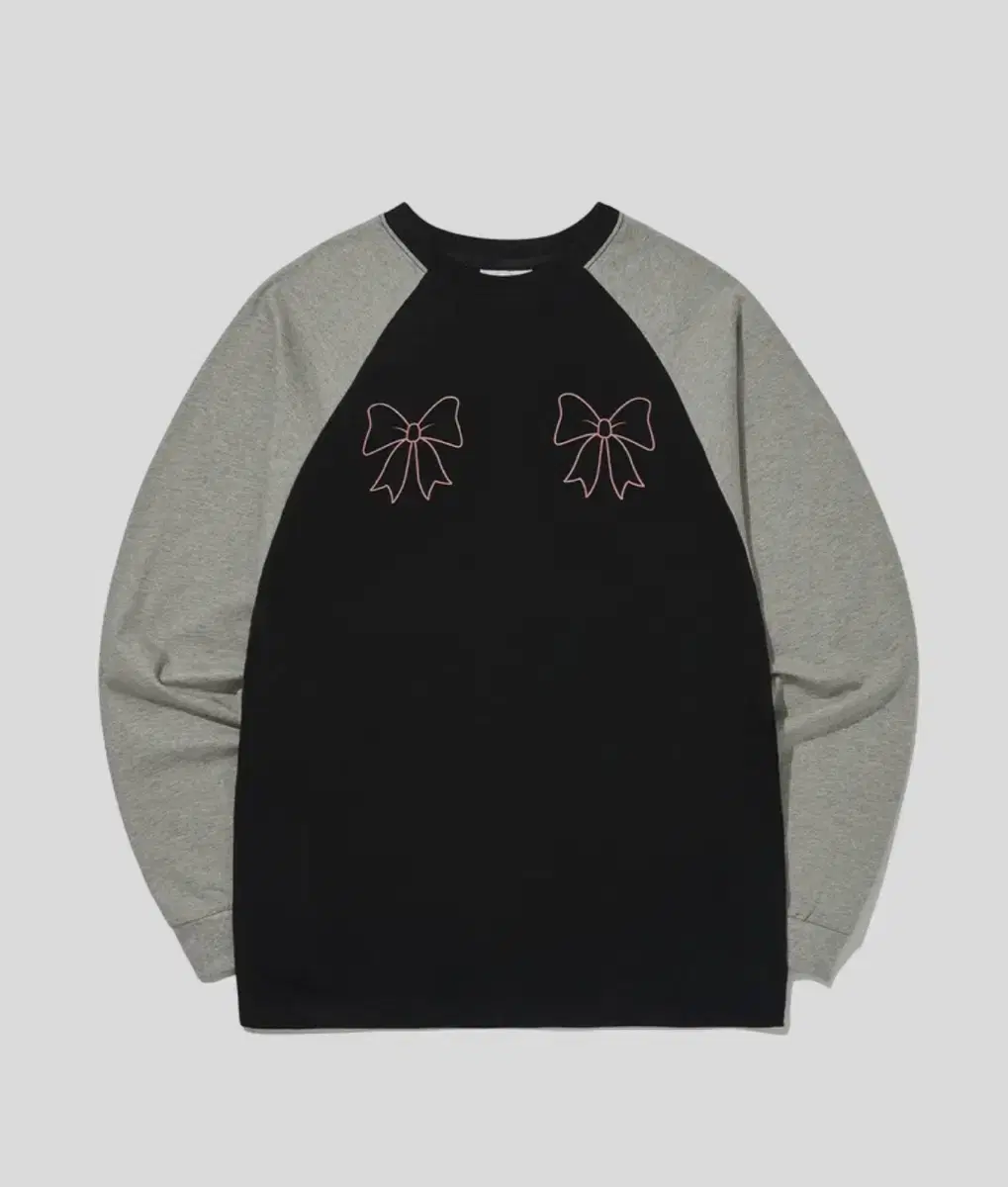 에이프릴에잇 RIBBON Raglan L/S Tee 그레이블랙