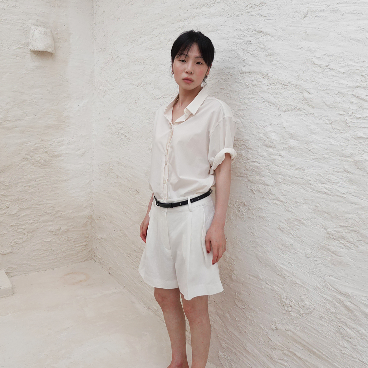 [새상품] [모크 m.o.k] moist linen shorts S