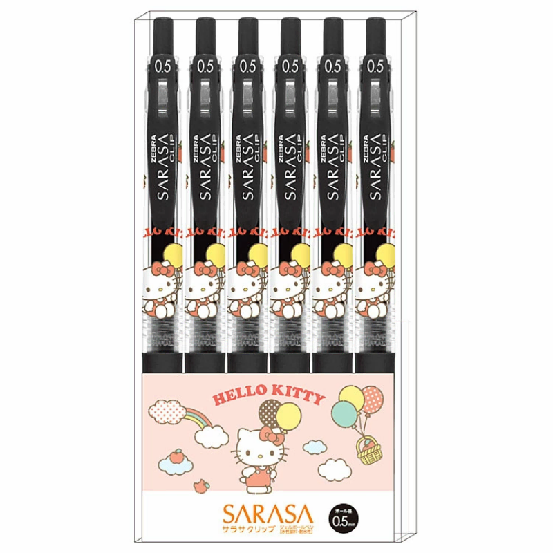 산리오  SARASA 클립펜 6개 세트 0.5mm 볼펜 2025년버전