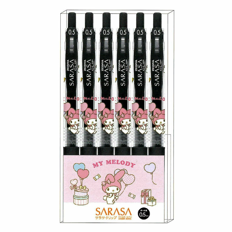 산리오  SARASA 클립펜 6개 세트 0.5mm 볼펜 2025년버전