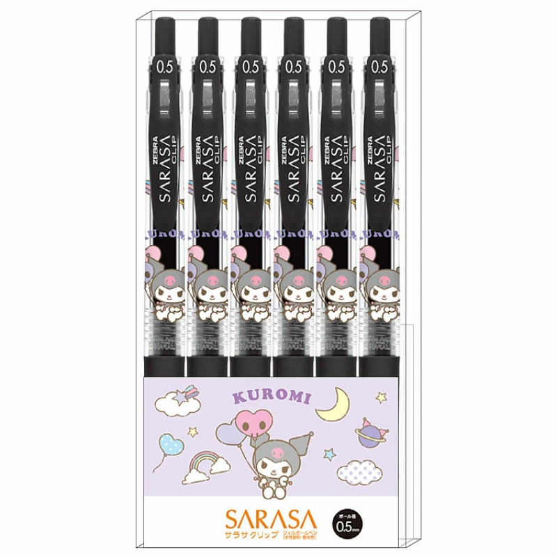 산리오  SARASA 클립펜 6개 세트 0.5mm 볼펜 2025년버전