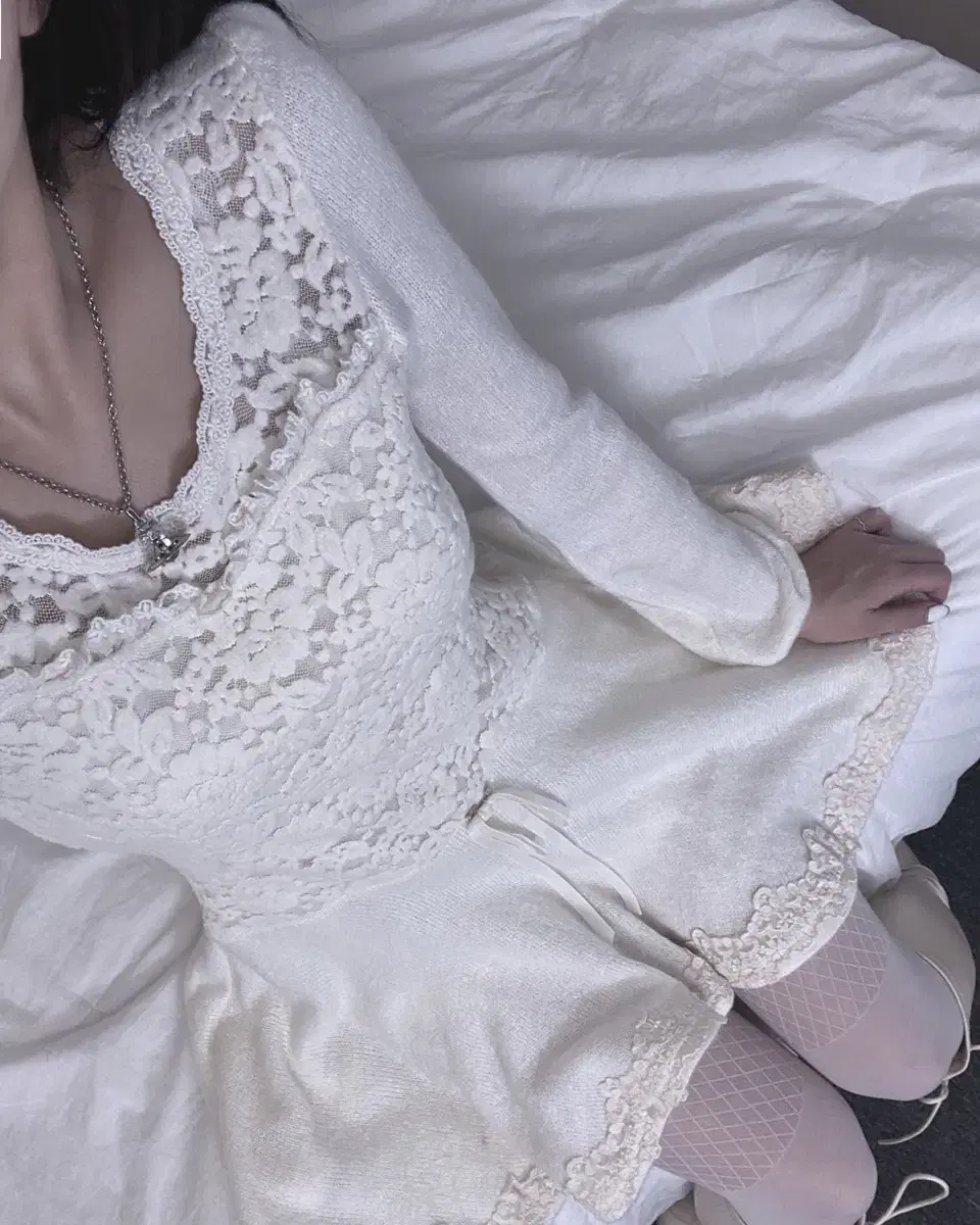 LIZ LISA Lace Knit Mini ONEPIECE Hime Gal Egg Snack