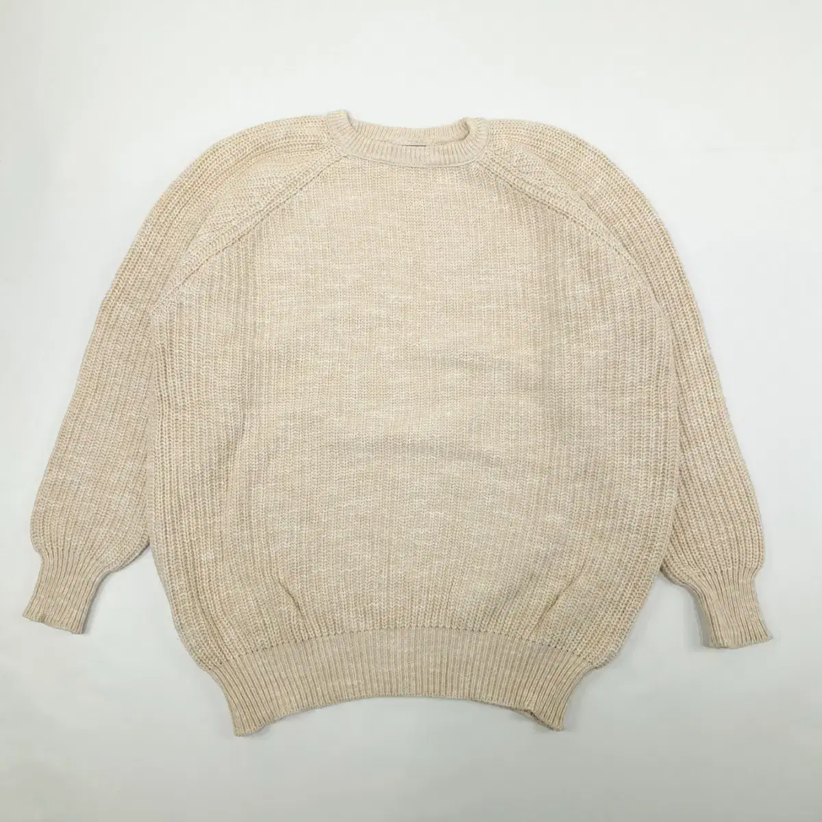 (CS719)XL 엘엘빈 90s USA 오트밀 멜란지 니트 스웨터knit