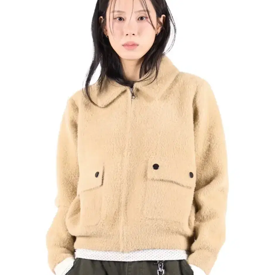 릿킴 FLAP POCKET FUR ZIP-UP 블랙