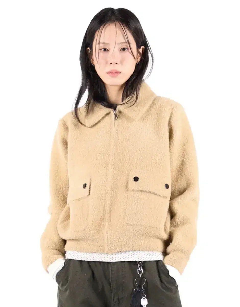 릿킴 FLAP POCKET FUR ZIP-UP 블랙