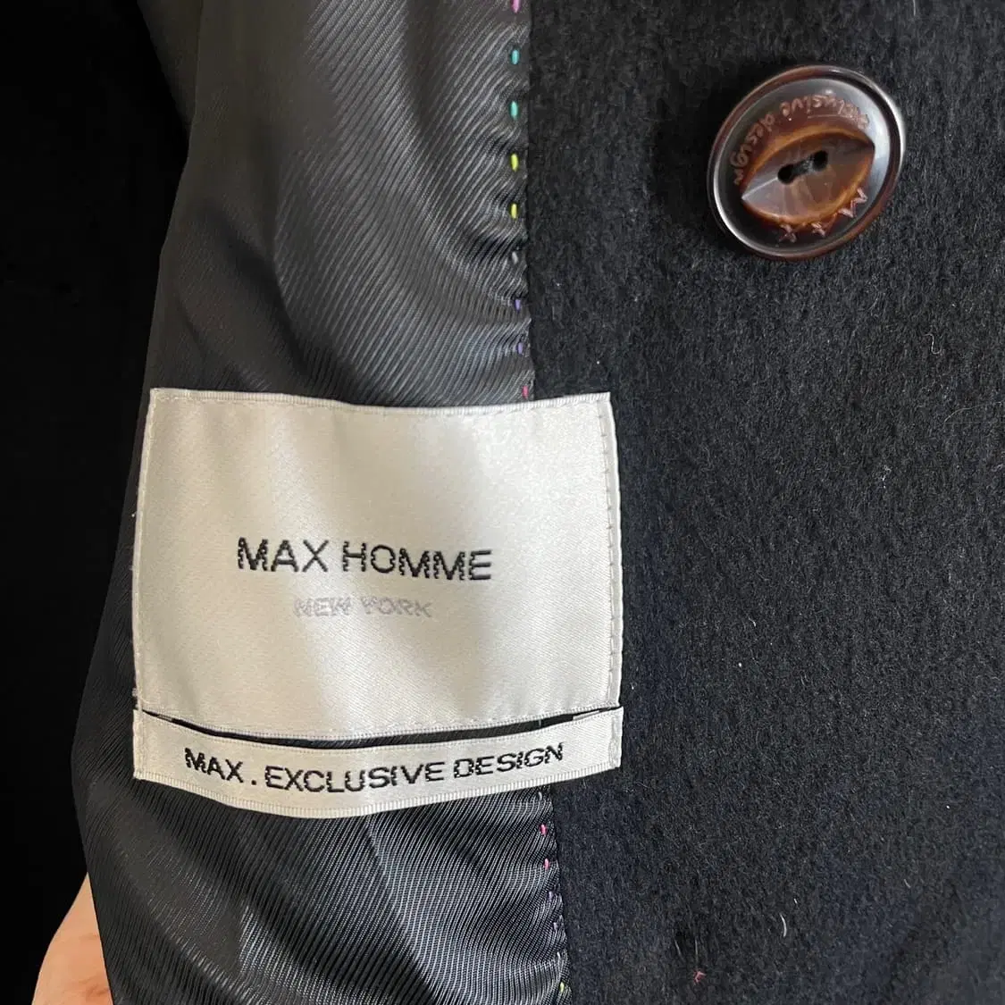 MAX HOMME 블랙 더블 코트