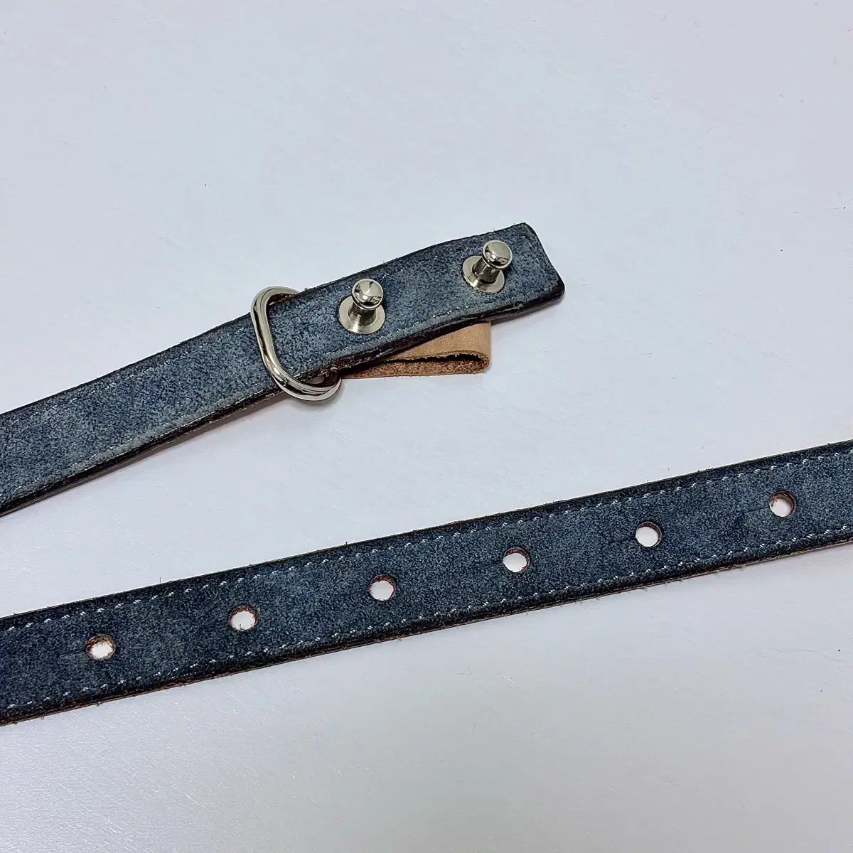 스틸바이핸드 18MM LEATHER BELT (BLUE GREY)