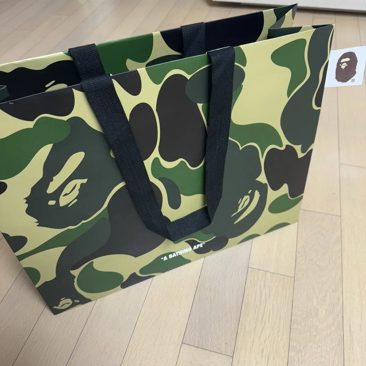 [L] 베이프 1st camo 더블 샤크 후드집업 녹계