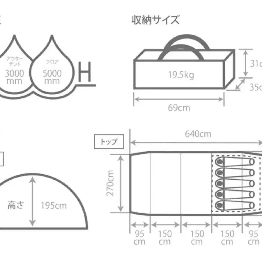 DOD 가마보코 텐트 3M 탄  + 매트세트