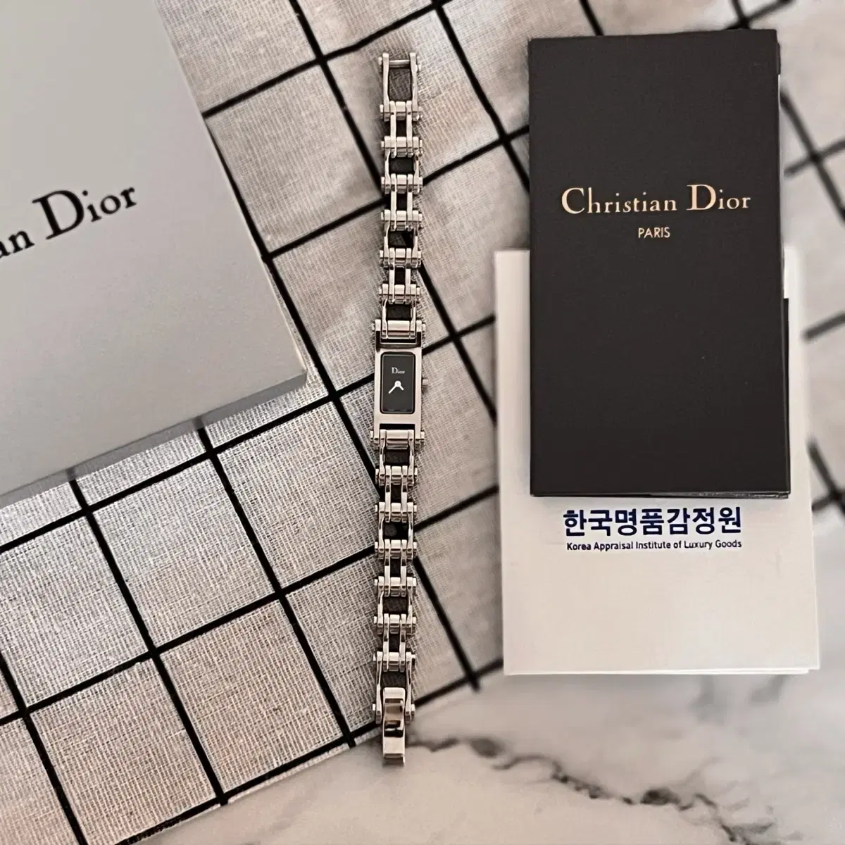 Christian Dior 디올 블랙 다이얼 메탈 여성 시계