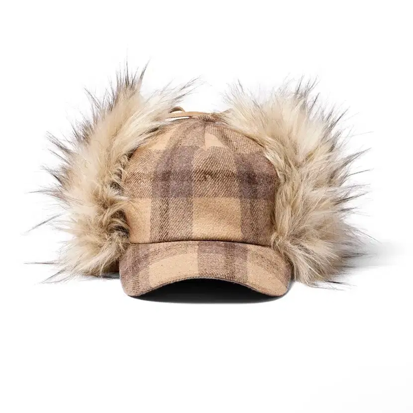 Open yy) TARTAN FAUX FUR EARFLAP CAP