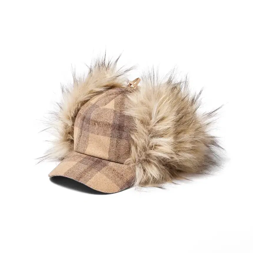 Open yy) TARTAN FAUX FUR EARFLAP CAP