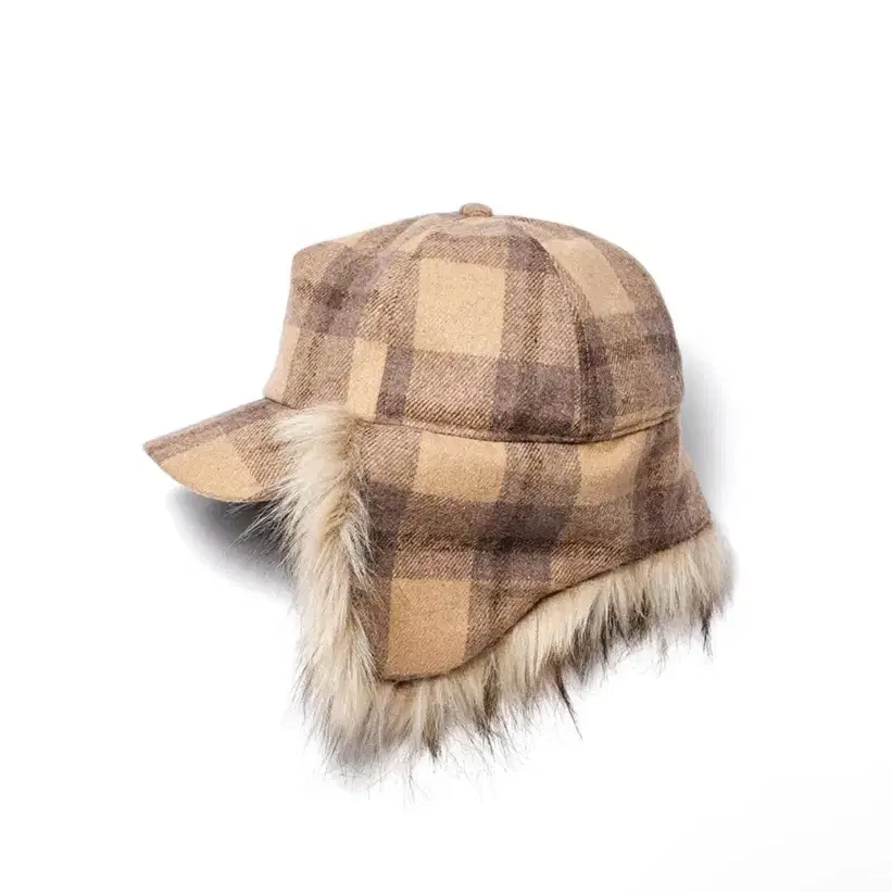 Open yy) TARTAN FAUX FUR EARFLAP CAP