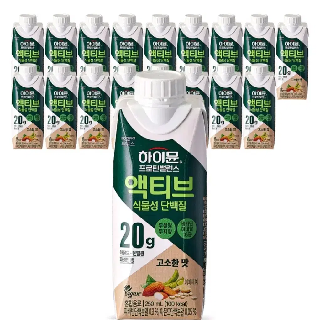 하이뮨 프로틴 밸런스 액티브 식물성 단백질 음료, 250ml, 18개