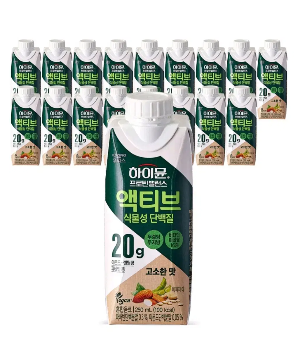 하이뮨 프로틴 밸런스 액티브 식물성 단백질 음료, 250ml, 18개