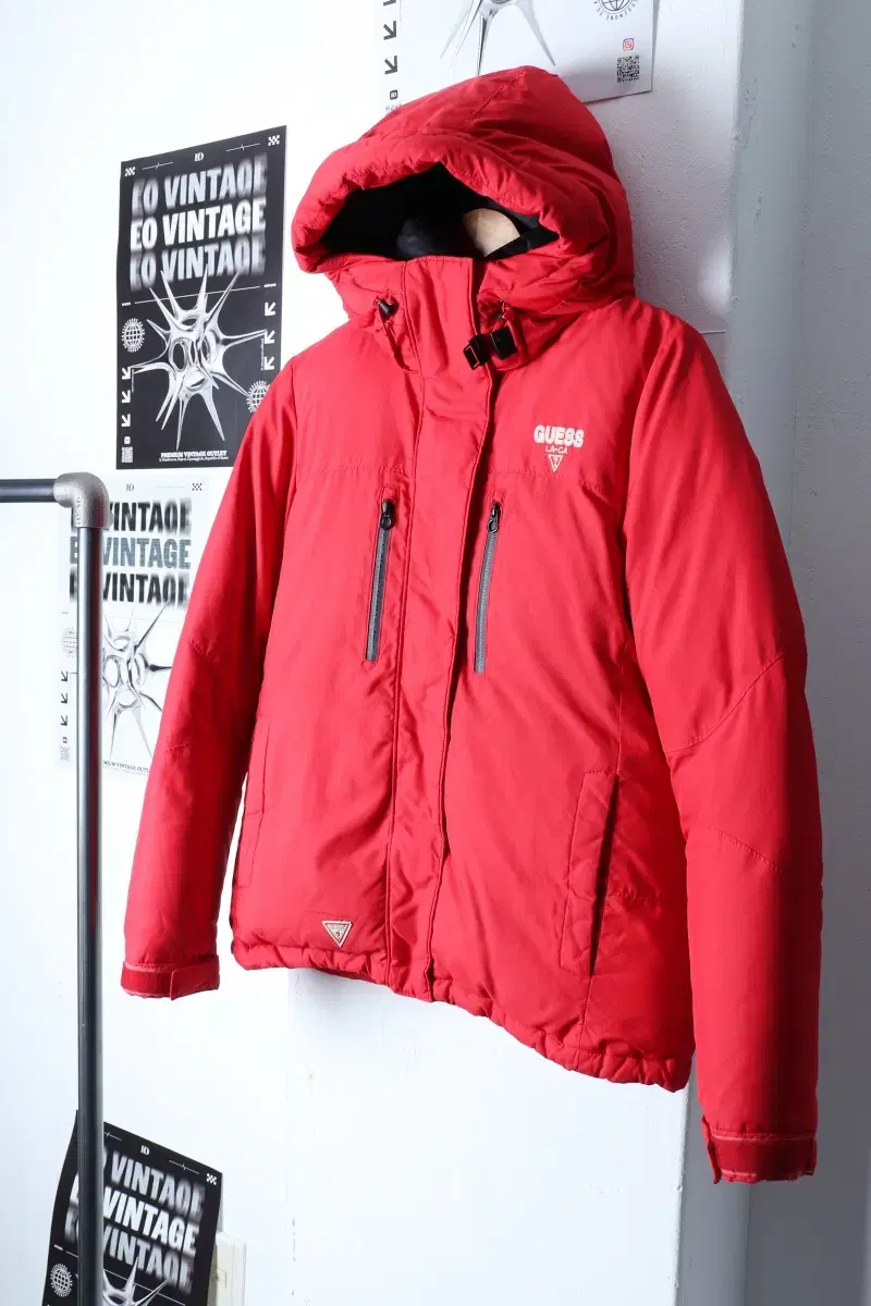 W(S) GUESS PADDED JACKET RED DUCK DOWN LARGE-11305