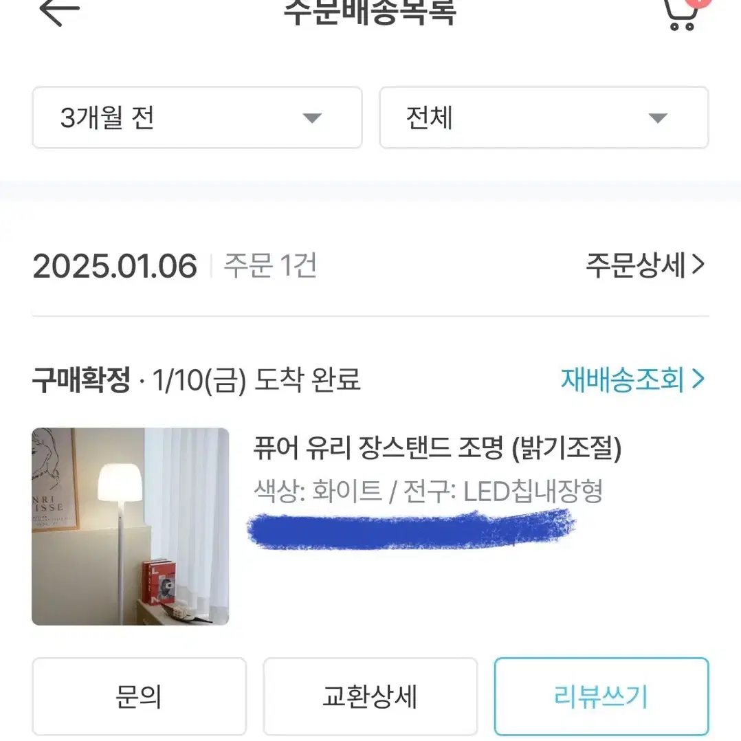 오늘의 집 올루미 퓨어 유리 장스탠드 조명