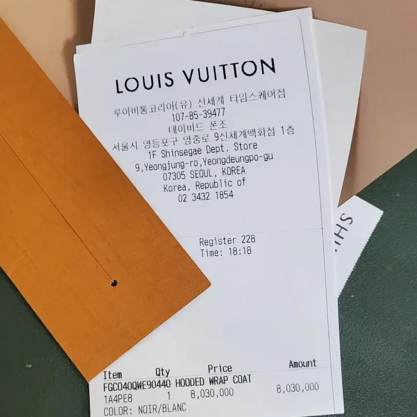 루이비통 후드 랩 코트 블랙 화이트 사진 6