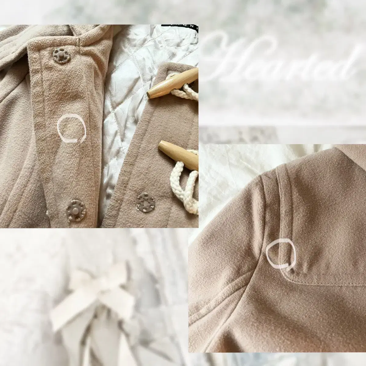 Ingni beige hood duffle coat